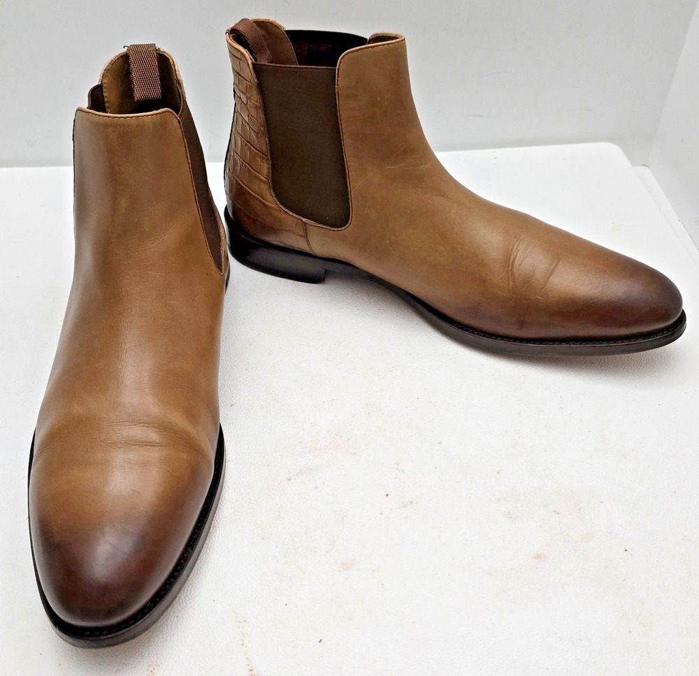 TAFT Hiro Chelsea Dress Up Boot In Tan Croc Men’s Size 44